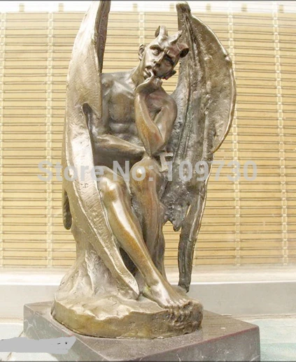 001194 14 &quotпавшее Крыло ангела сатана демоны мраморная бронзовая художественная