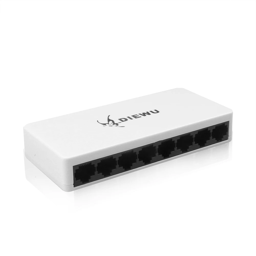 8 Порты и разъёмы Сетевой коммутатор Ethernet POE сетевой 10/100 Мбит/с Настольный