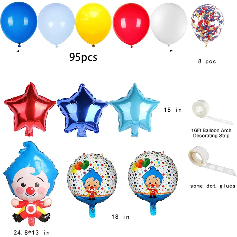 Juego de globos de aluminio con dibujos animados de payaso para ni&ntilde;os, adornos de payaso para fiesta de cumplea&ntilde;os, juguetes para ni&ntilde;os, accesorios para fotos, 1 Juego-2
