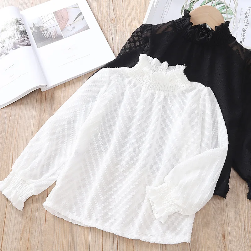 Блузка для маленьких девочек Новинка 2019 года осенние корейские кружевные топы