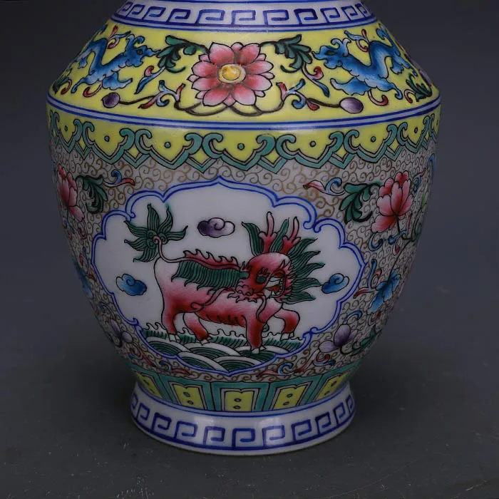 Античная цветная эмалированная керамическая Цветочная ваза в китайском стиле |