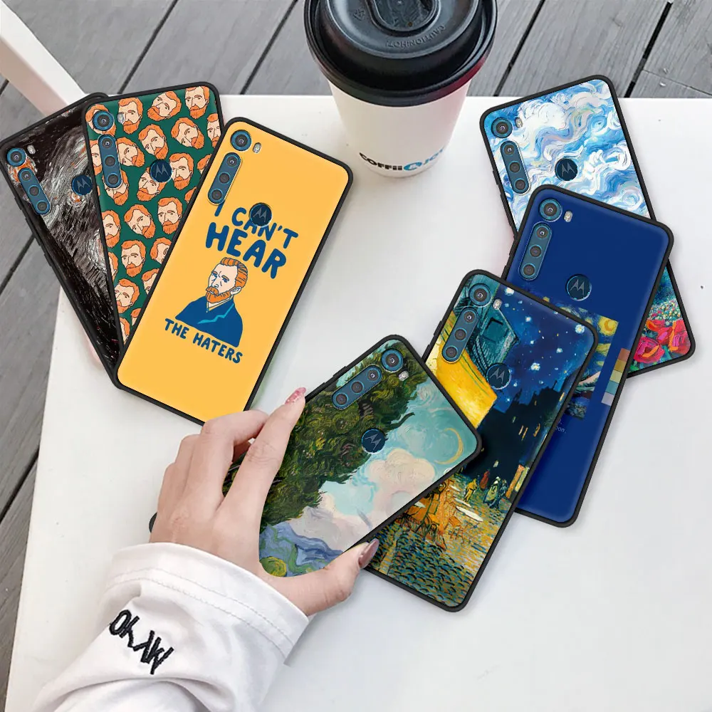 

Case for Motorola Moto G9 Play G8 Power Lite One Fusion Plus Hyper G30 G10 Soft G Stylus Phone Coque Fundas Van Gogh Sunflower