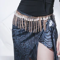 women belly dance accessories pearls waist belt for dance belly chain jewelry body chain gold fringes hip belts