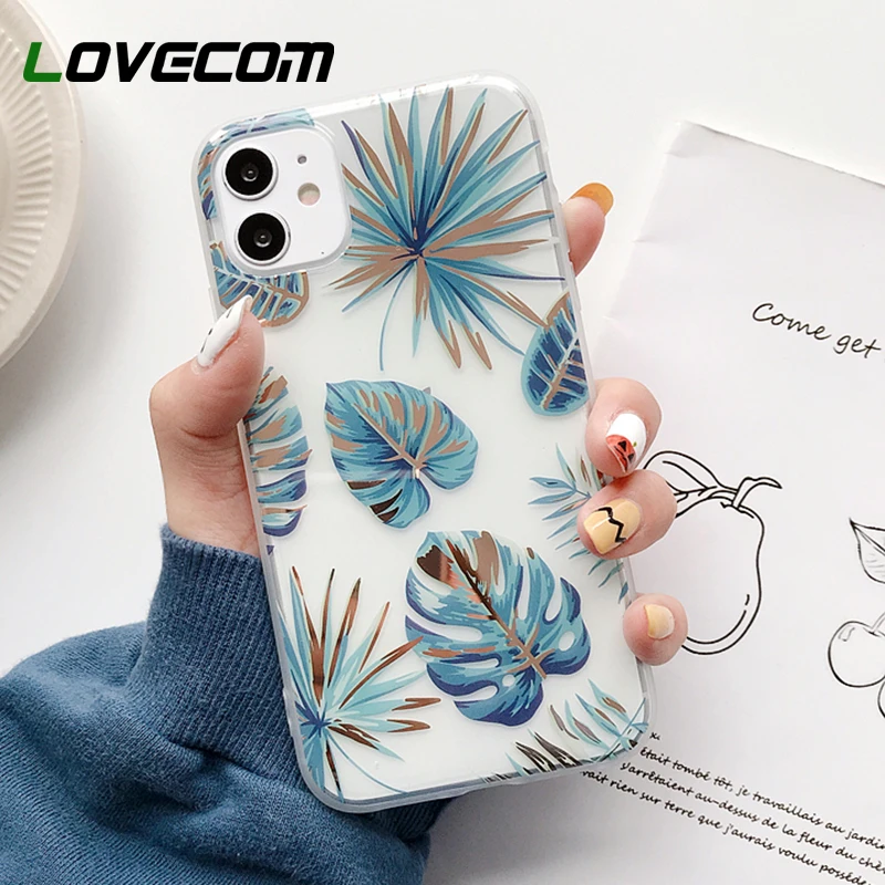 LOVECOM Ретро покрытие цветок банан лист Телефон чехол для iPhone 12 Mini 11 Pro Max XR X XS 7 8 Plus