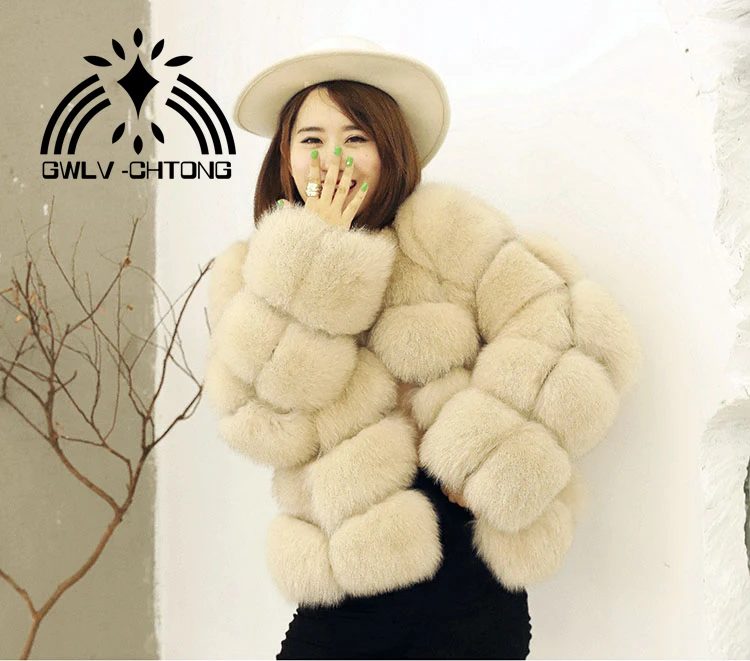 Новинка 2019 модное женское пальто из натурального Лисьего меха женская теплая