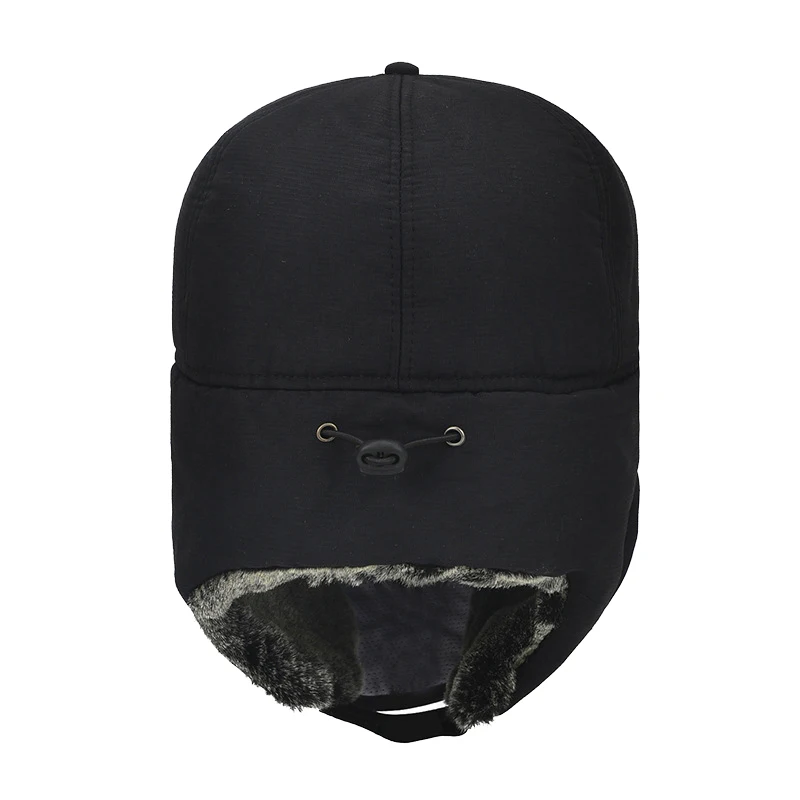 Winter Fur Warm Windproof Hat Men Women Lei Feng Cap Bomber Faux Fur Ear Flap Cap Black Ski Trooper Trapper Cold Anti-snow Cap