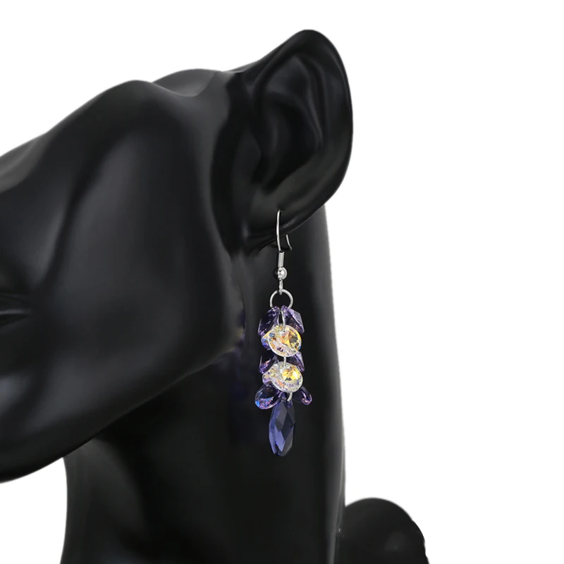 

Dangle Earrings Made with Austria Crystal New Fashion Drop Earrings Teardrop Earings For Women Elegant Party Wedding Bijoux Gift