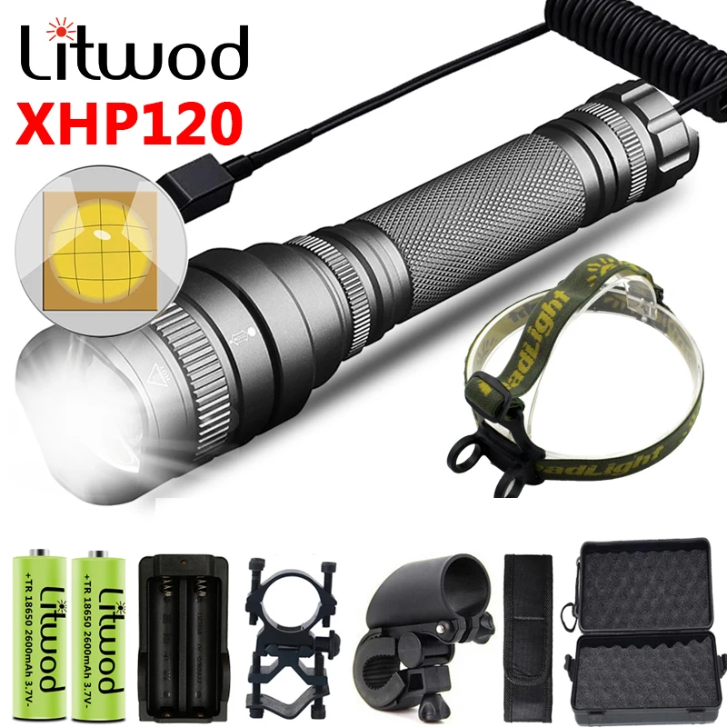 

High Quality Super Bright 12-core XHP120 Zoomable Powerful Tactical Led Hunting Flashlight Torch 8000lm 18650 Battery Lantern