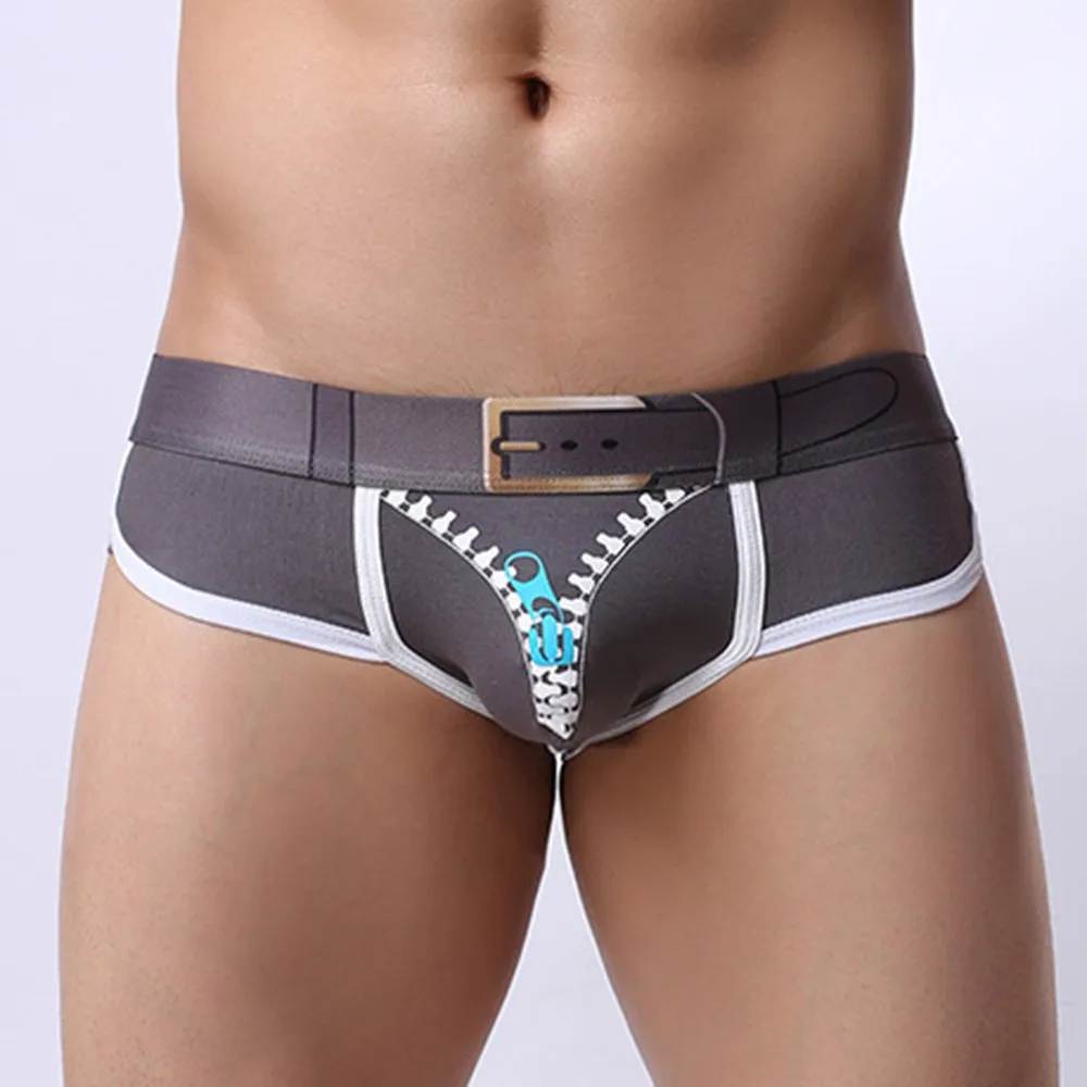 

Men'S Printing Fashion Comfortable Breathable Sexy Ice Silk Briefs Underwear Men's Underwear Men's Austrian Gun Fashion Printin