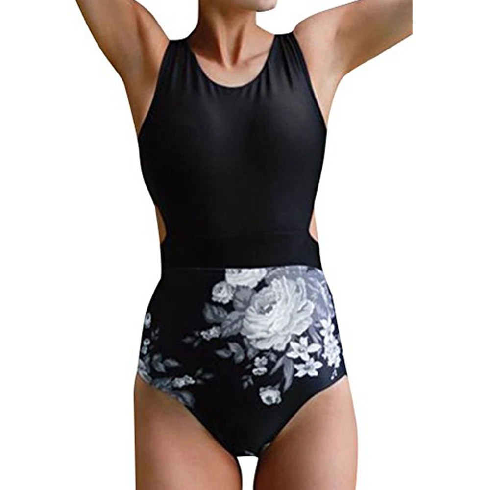 Женский слитный купальник с принтом 2021 бикини привязаны вырезом бантом пляжный