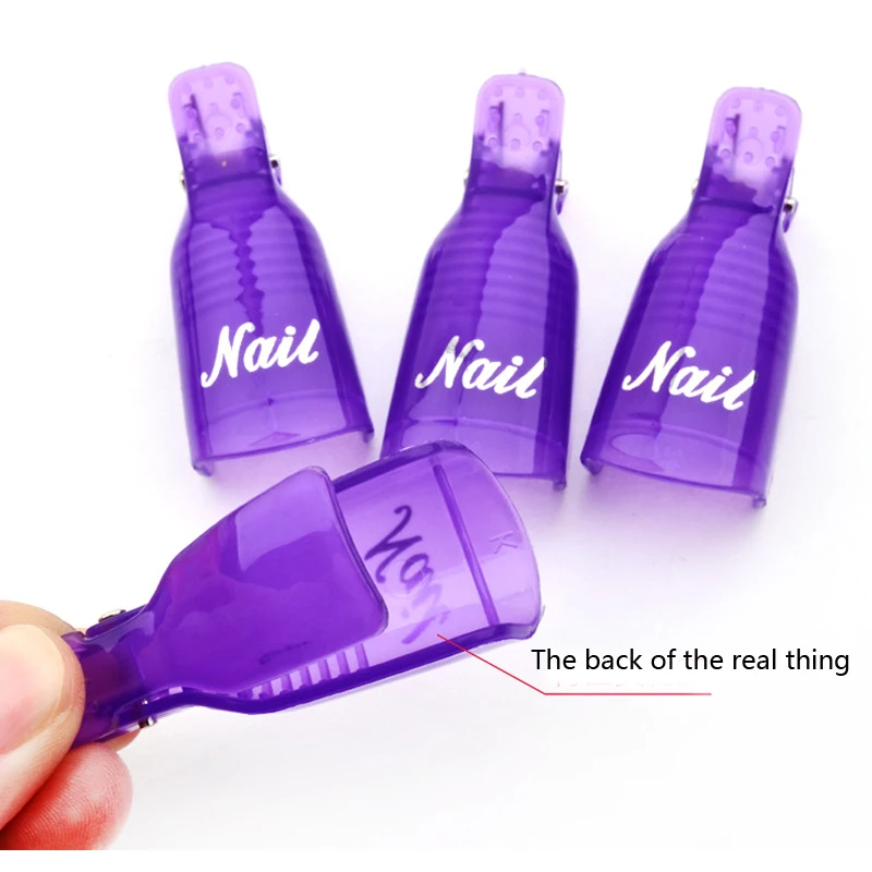 10 шт. пластиковые зажимы для снятия лака ногтей |