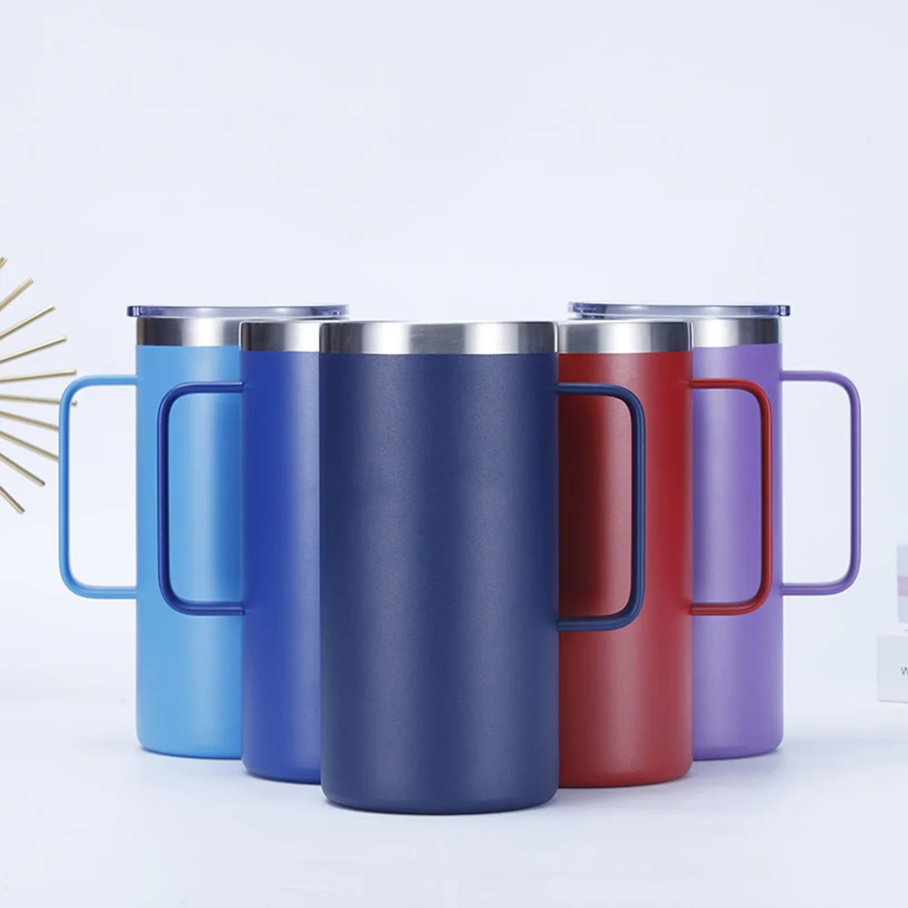 

24oz Beer Mug 304 Stainless Steel Vacuum Long-lasting Insulated Tumbler Coffee For Travel Office Mug Double Wall Handle Mug