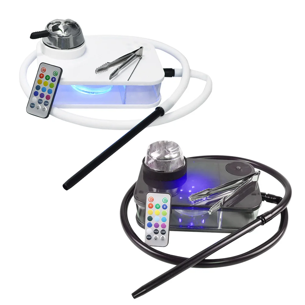 

Shisha Hookah Modern Acrylic Hookah Complete Kit Portable Shisha Nargile Smoking Water Pipe With Remote Control LED Light Box