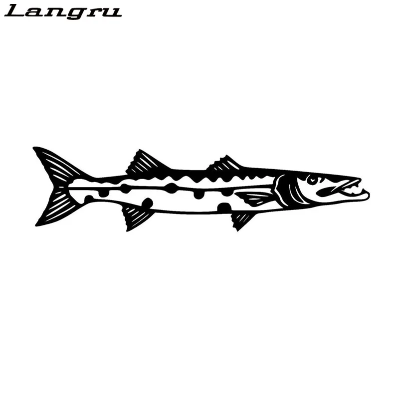 

Langru 15,2*3,9 см Barracuda украшение для тела рыбы наклейка Модные животные Мультяшные автомобильные наклейки аксессуары Jdm