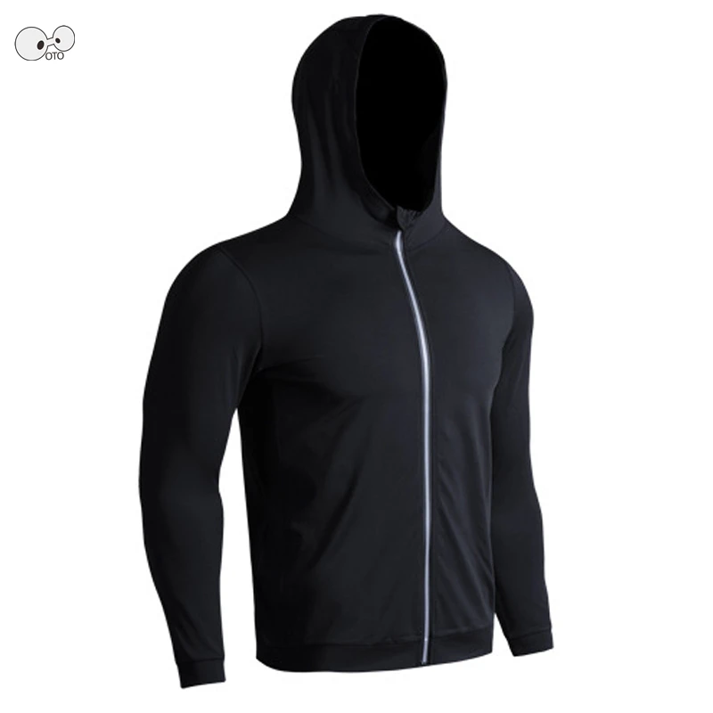 Эластичные мужские беговые куртки на молнии с капюшоном новинка зимние и осенние