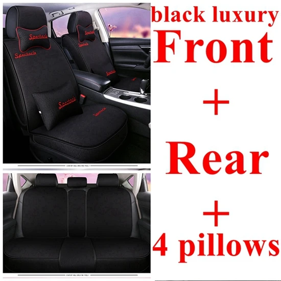 Передняя+ задняя крышка сиденья автомобиля набор для Renault Duster Latitude Clio Sandero Koleos Kadjar Logan Talisman Espace Kangoo Laguna Fluence - Название цвета: black luxury