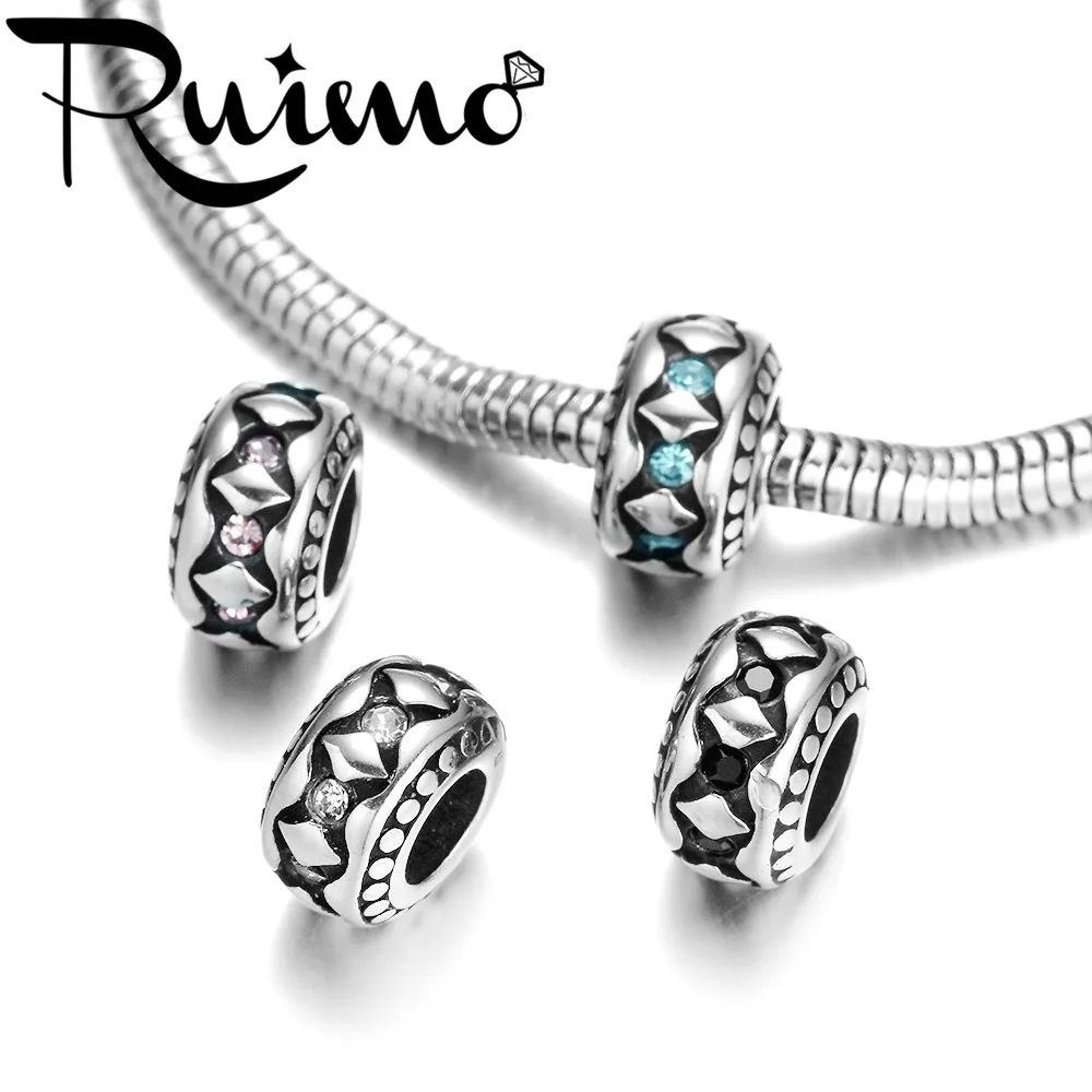 Бусины разделители из нержавеющей стали с большим отверстием для