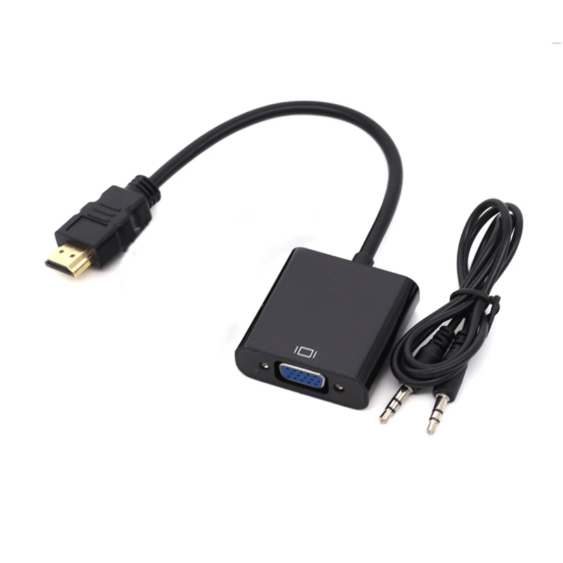 Адаптер hdmi-vga кабель Hdmi штекер вставной конвертер для vga с 3 5 мм аудио 1080P HD tv xbox PS3 PS4