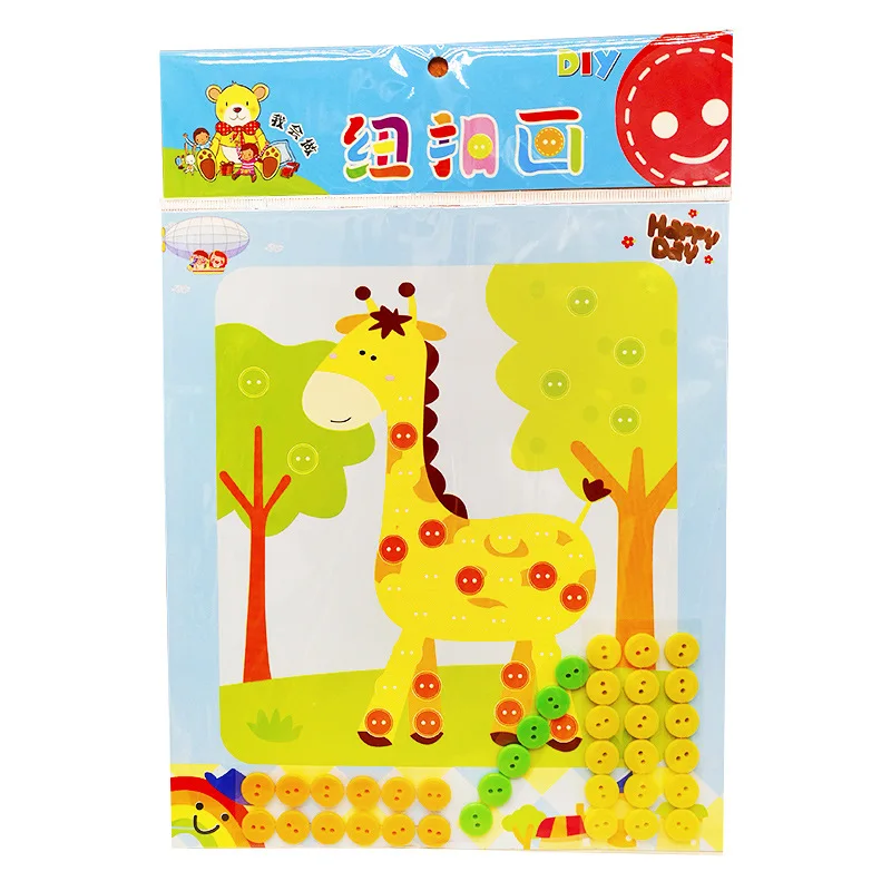 

4Pcs Button Puzzle Stickers Handmade DIY Toys For Children Montessori Speelgoed Brinquedo Brinquedos Juguetes