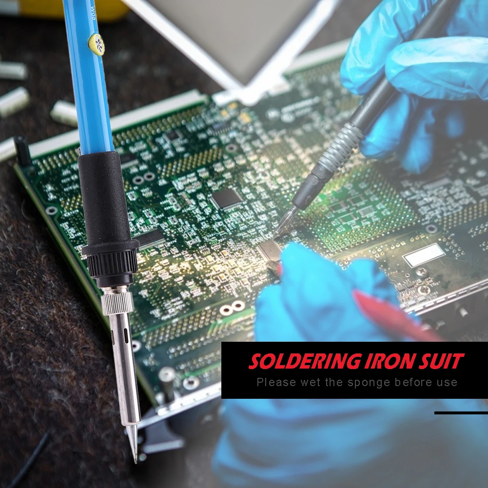 

60W Temperature Adjustable Welding Solder Iron Kit Repair Soldering Tips
