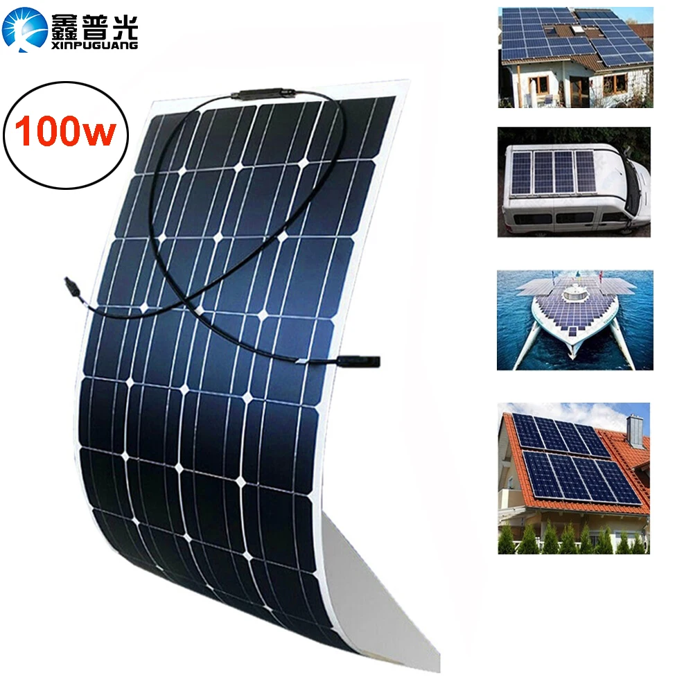 солнечная панель 12v 300 Вт набор солнечных панелей 150 100 50 fleixble солнечное зарядное