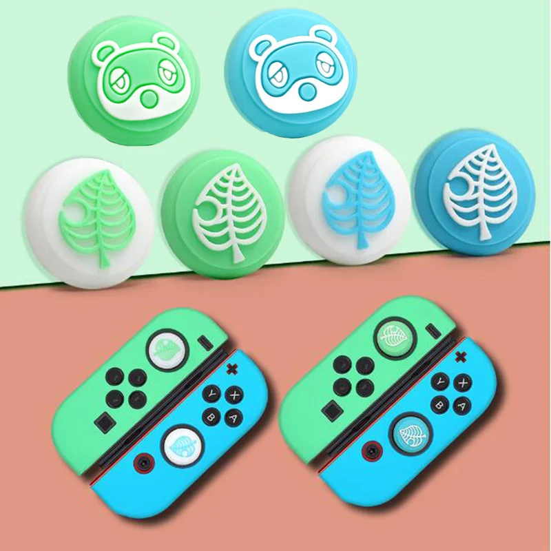 

Animal Crossing Bear Leaf Pad Thumb Stick Grip Cap Joystick Cover For Nintendo Switch NS Lite Joy-Con Controller Thumbstick Case