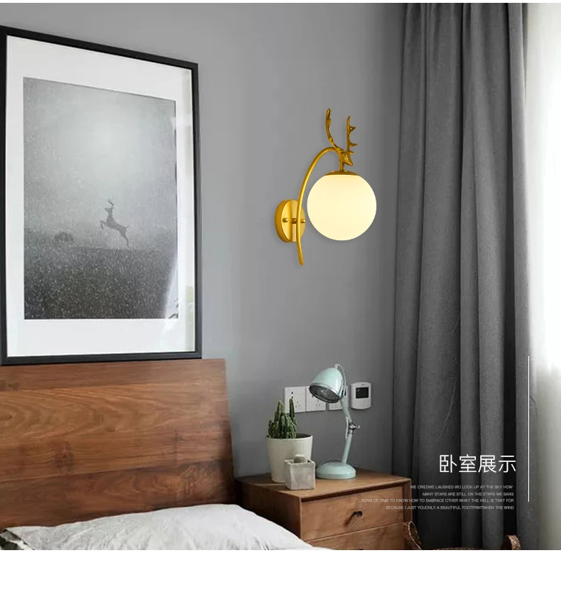 

Роскошный энергосберегающий настенный светильник в скандинавском стиле, современная простая стеклянная настенная лампа для гостиной, тре...