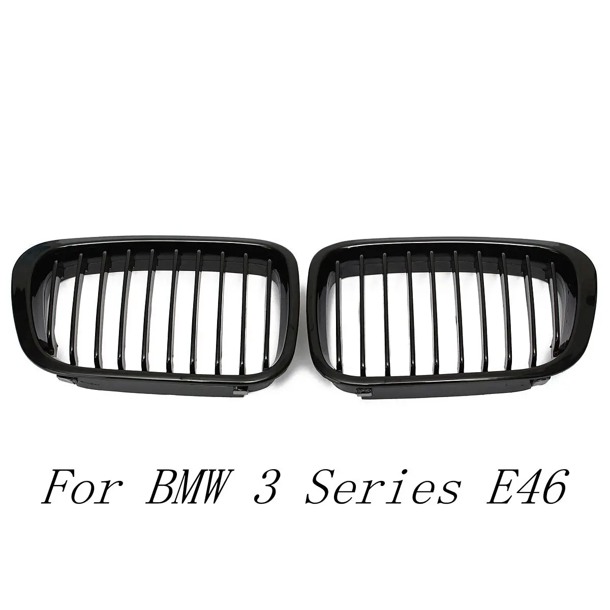 Решетки для передней панели BMW E46 3 Series 4 Door Sedan 1998 1999 2000 2001 черные глянцевые новая