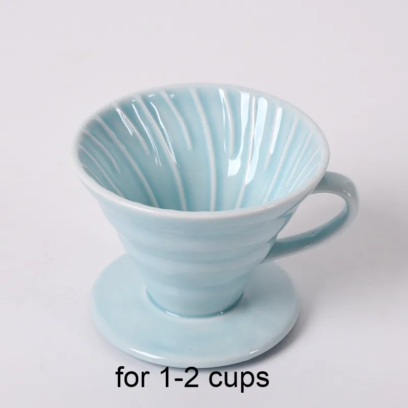 Blue S V60 стильная кофейная чашка с капельным фильтром 1-4Cups, Перманентная наполняемая кофеварка с отдельной подставкой, керамическая кофейная капельница с двигателем - Цвет: Blue S