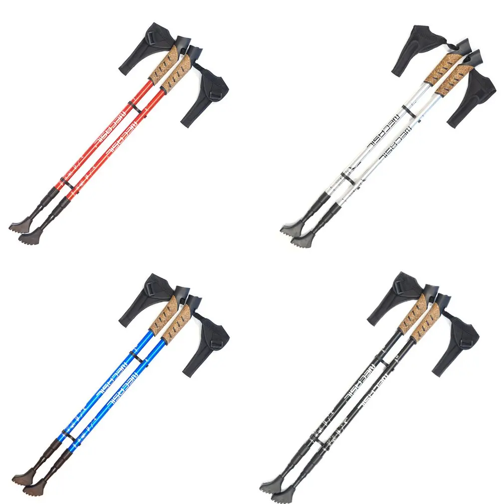 

1/ 2Pcs Hiking Walking Sticks Anti Shock Trekking Poles Nordic Walking Cane Aluminum Telescopic Camping Hiking Poles Crutches