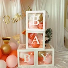 Шкатулка с прозрачными буквами алфавита для украшения стола на день рождения и свадьбу