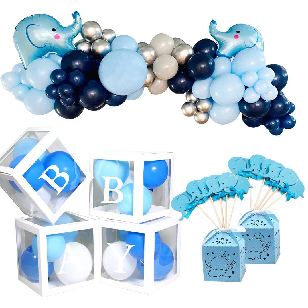 Милый слон латексные воздушные шары Слон баннер торт Топпер для пола раскрыть