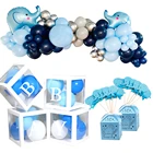 Милый слон латексные воздушные шары Слон баннер торт Топпер для пола раскрыть ребенок день рождения ребенка душ DIY Декор поставки