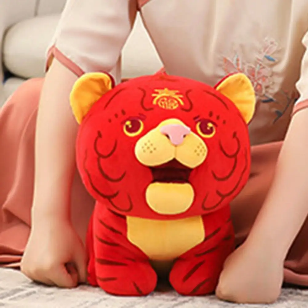 

Nice-looking Festive Plush Tiger Doll Stuffed Doll Good Elasticity Photo Props