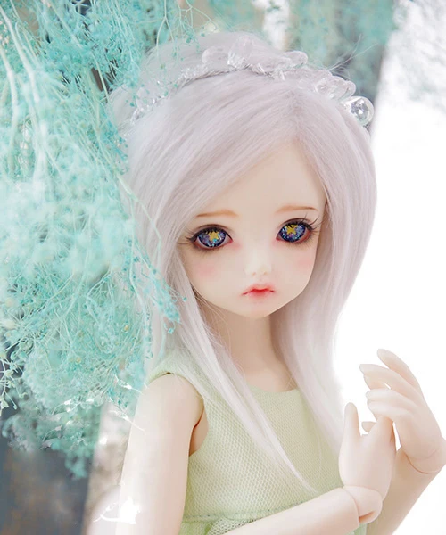 

BJD Doll Fur Wig for 1/3 1/4 1/6 1/8 1/12 BJD DD SD MSD MDD YOSD XAGA doll hallow silver long straight fur wigs