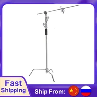 heavy duty stainless steel light stand backdrop stand c stand with hold arm and grip head for photography reflectorssoftboxes