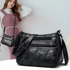 Женская сумка-мессенджер, женская сумка через плечо, Маленькая женская сумка из искусственной кожи, черная сумка с клапаном, сумка