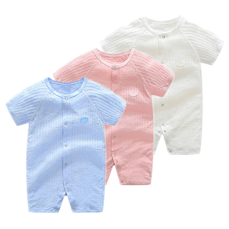 

Baby Rompers 2020 Summer Newborn Boy Girl Clothes Ribbed Toddler Clothing Cotton Infant Short Romper Roupas Bebes Baby Jumpsuit