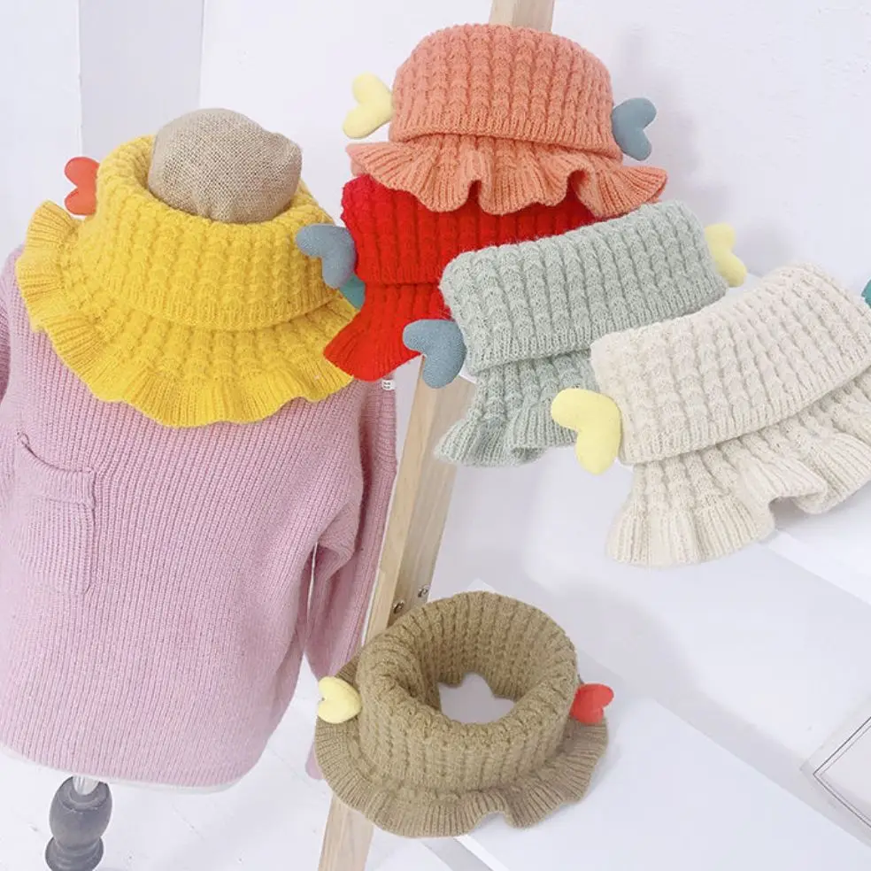 

Baby Autumn Winter Warm Scarf Plush Knitted Children's Neck Collar Cute All-match Boy Girl Soft Skin-friendly Cold-proof Bib A53