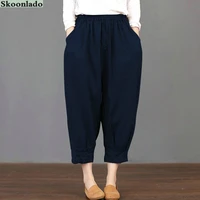 newest women cotton linen pants plus size 5xl oversize good quality lady pants clothes casual oversea original famous design
