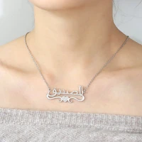 personalized arabic name necklace with heart dainty crystal zircon custom name necklaces arabic pendant nameplate valentine gift