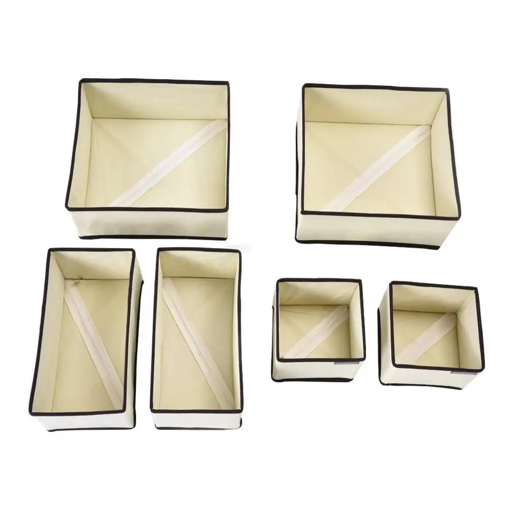 TOPINCN 6Pcs/Set Underwear Bra Organizer Storage Box Drawer Collapsible Closet For Scarfs Socks | Дом и сад