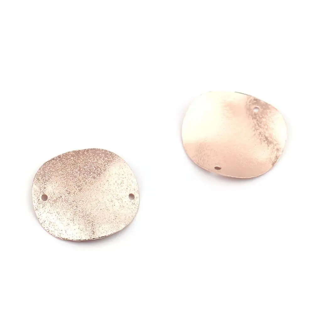 

8Seasons Copper Connectors Geometric Round Silver Color/Gold/Rose Gold Sparkledust Simple DIY Jewelry Findings 25mm Dia., 5 PCs