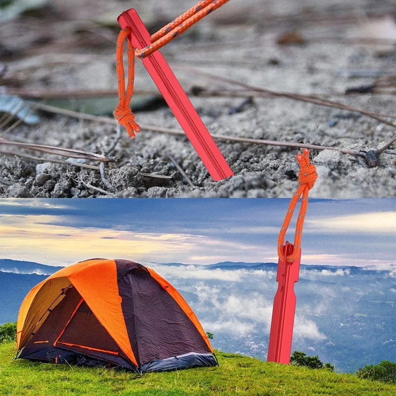 

12Pcs Tent Pegs, Aluminum Alloy Tent Stakes, 18cm Long Lightweight with Pouch