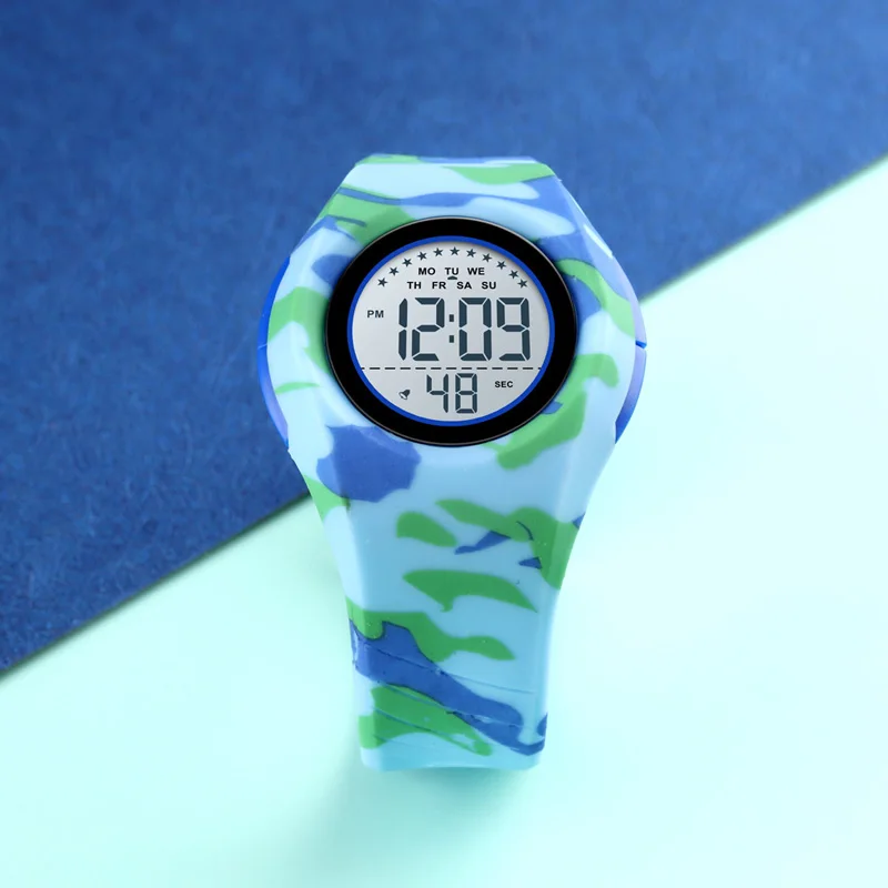 

Boys Girls Students Waterproof Digital Watch Multifunction Casual Adjustable Strap K2