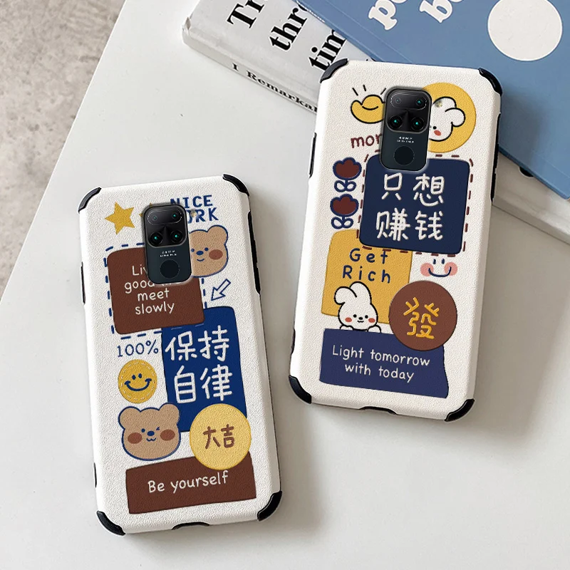 

Hardworking Bear Phone Case For Xiaomi Redmi 9 Note 9 8 7 Pro K40 K30 Pro Leather Cover