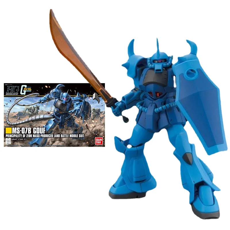 

Bandai Gundam Model Kit Anime Figure HGUC 1/144 196 MS-07B GOUF Genuine Gunpla Model Anime Action Figure Toys for Children