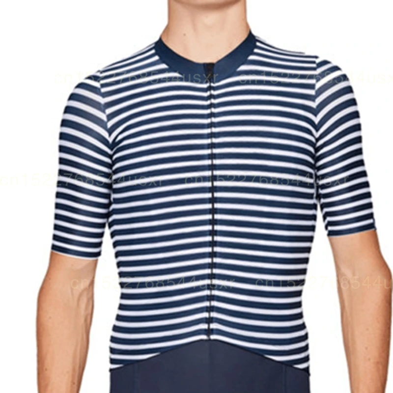 Футболка велосипедная с коротким рукавом в сине-белую полоску | Спорт и