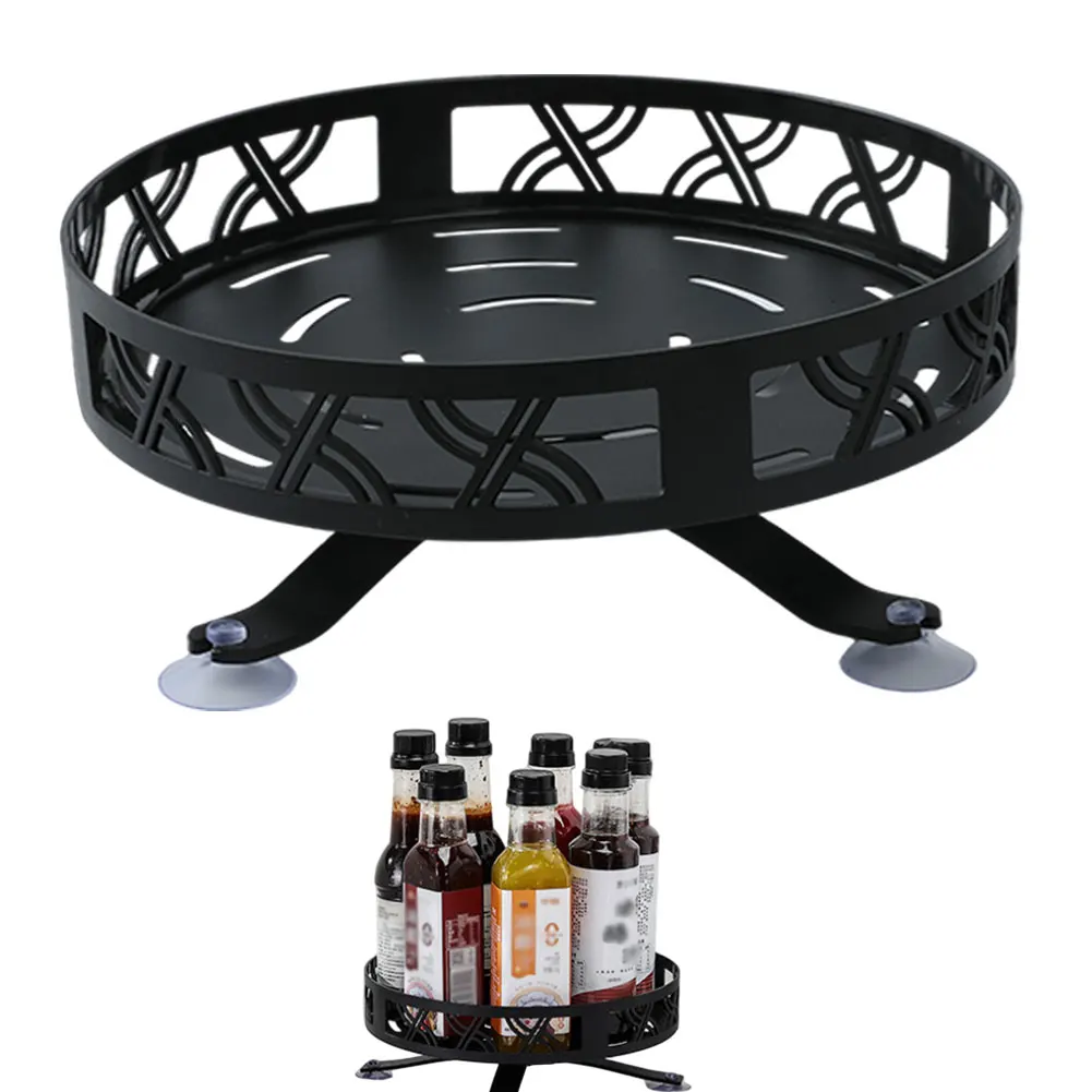 

Kitchen Delicate Spice Rack Rotatable Organiser Food Rack Rotating Drink Storage Shelf For Kitchen Bathroom Stand Storage Rack