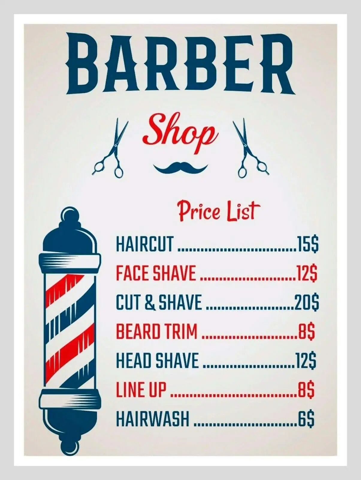 

Details About Barber Shop, Retro Replica Vintage Style Metal Sign Gift